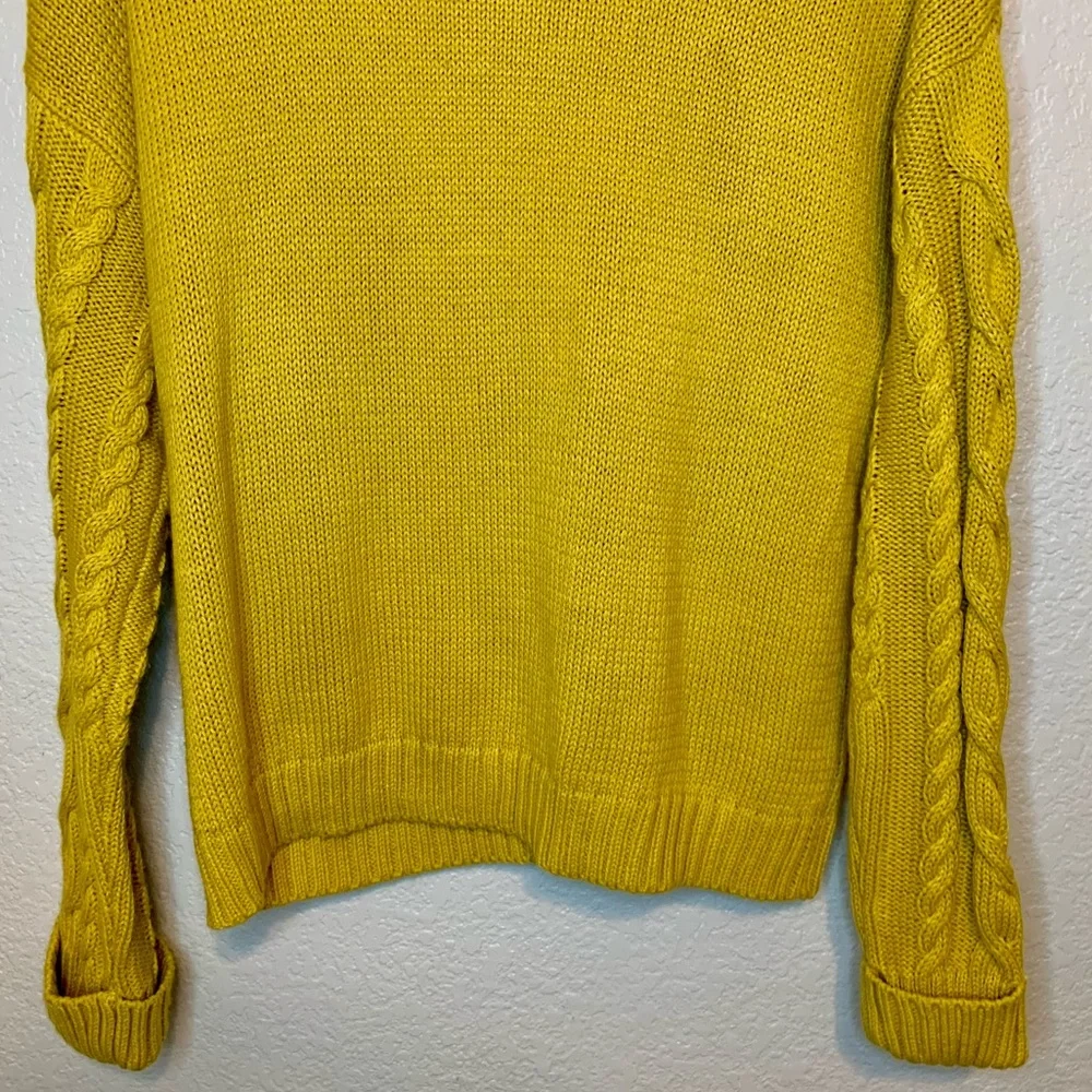 Zara Knitwear Girls Cable Knit Sweater Mustard Yellow Size 13-14 Years